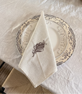 Embroidery Napkin Leaf Brown (set of 4)